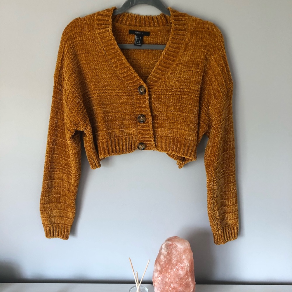 Cropped Button Sweater